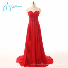 2017 Sweetheart Backless Pleats Appliques Red Women&#39;s Evening Dress Atacado